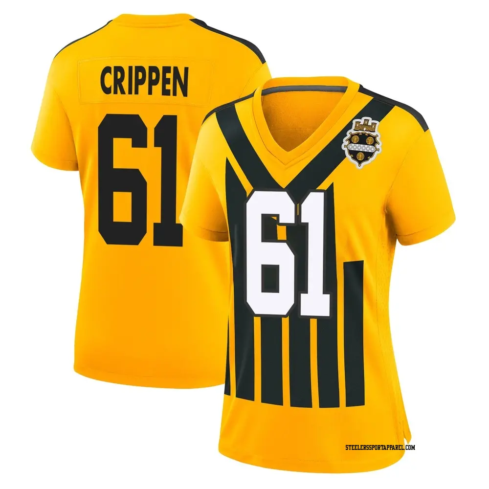 Game Gold Women's Greg Crippen Pittsburgh Steelers Alternate 1933 Throwback Jersey