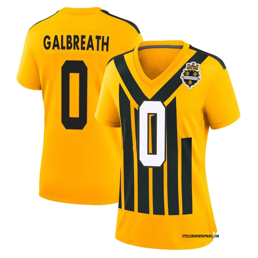 Game Gold Women's JJ Galbreath Pittsburgh Steelers Alternate 1933 Throwback Jersey