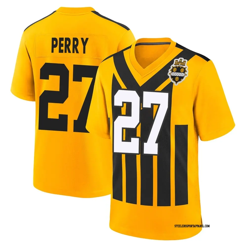 Game Gold Youth A.T. Perry Pittsburgh Steelers Alternate 1933 Throwback Jersey