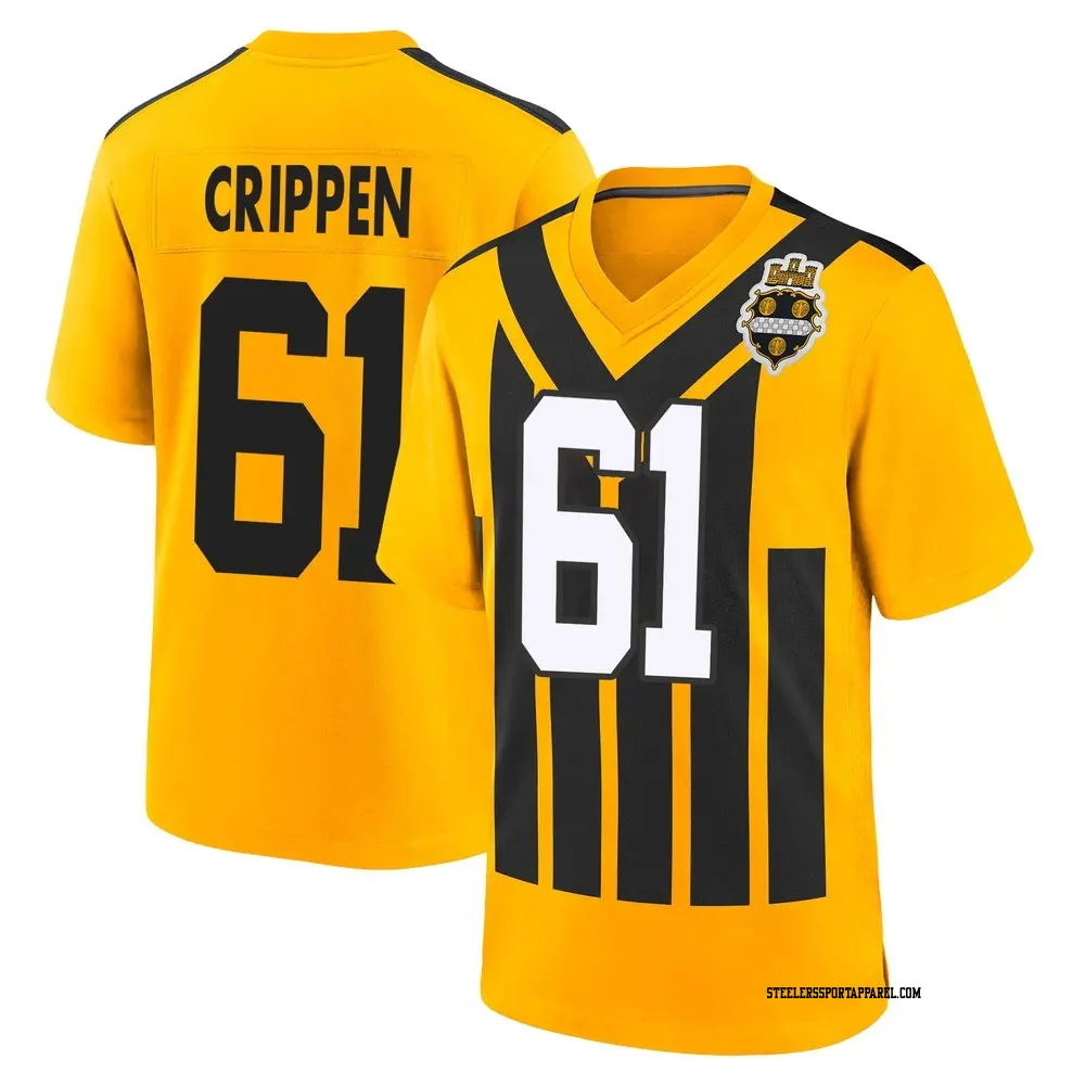 Game Gold Youth Greg Crippen Pittsburgh Steelers Alternate 1933 Throwback Jersey