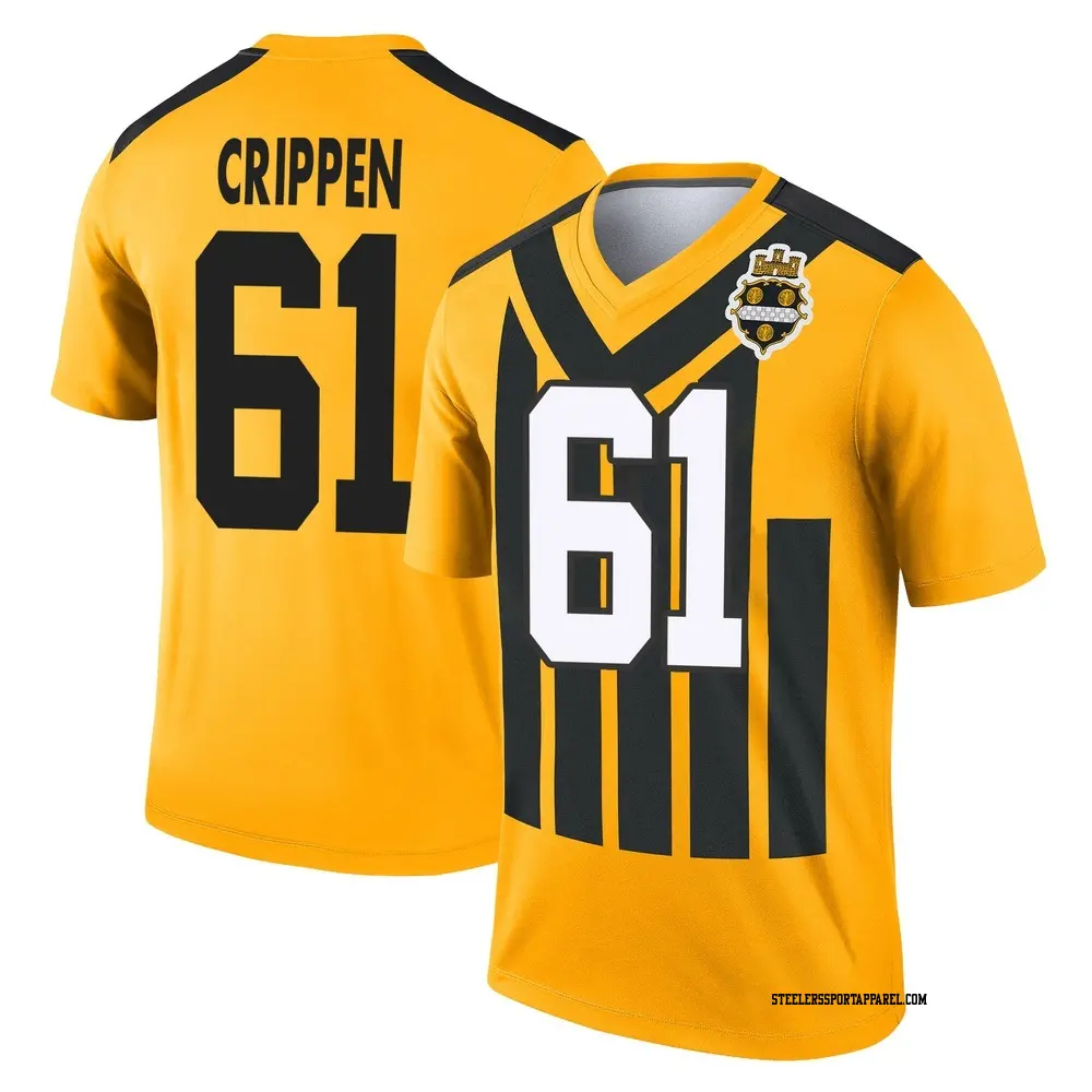 Legend Gold Men's Greg Crippen Pittsburgh Steelers Alternate 1933 Throwback Performance Jersey