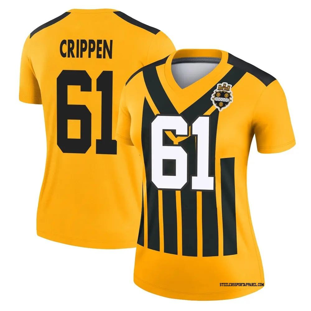 Legend Gold Women's Greg Crippen Pittsburgh Steelers Alternate 1933 Throwback Performance Jersey