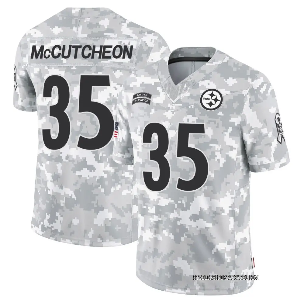 Limited Arctic Camo Men's Cameron McCutcheon Pittsburgh Steelers 2024 Salute to Service Jersey