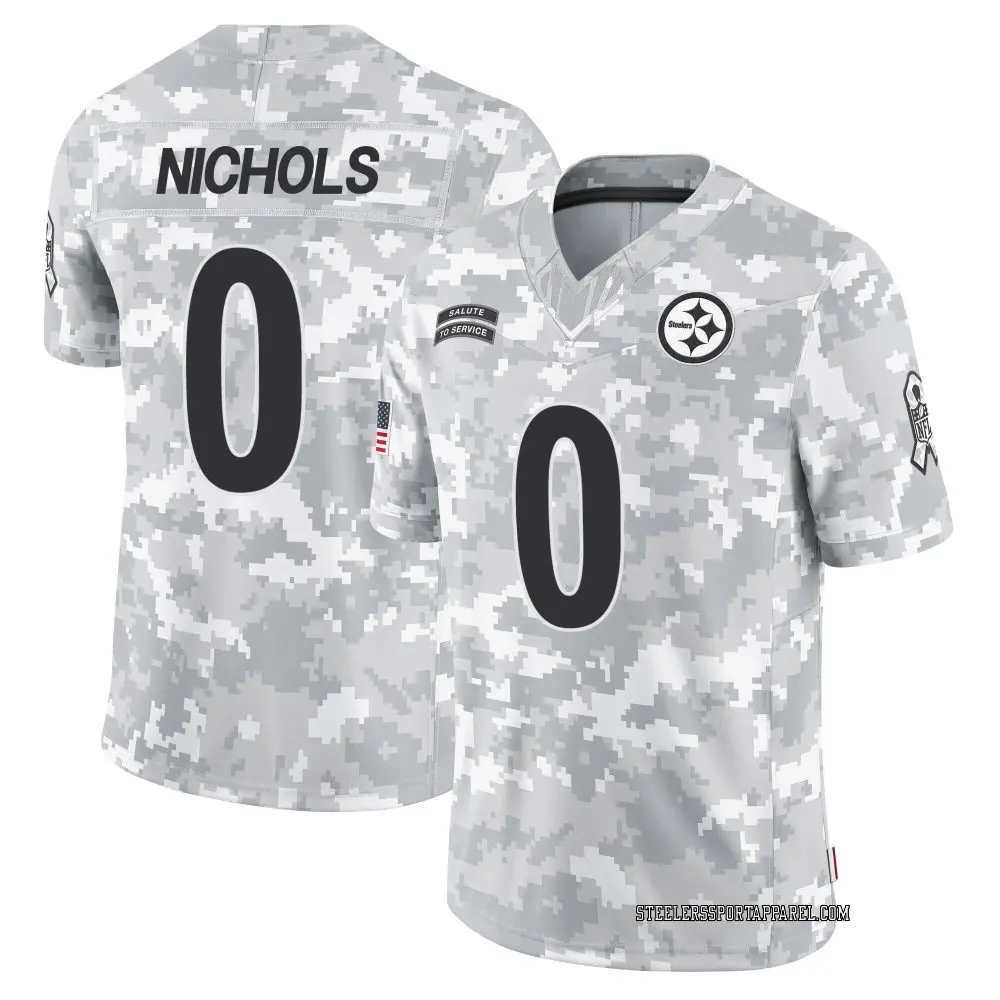 Limited Arctic Camo Men's Lew Nichols Pittsburgh Steelers 2024 Salute to Service Jersey