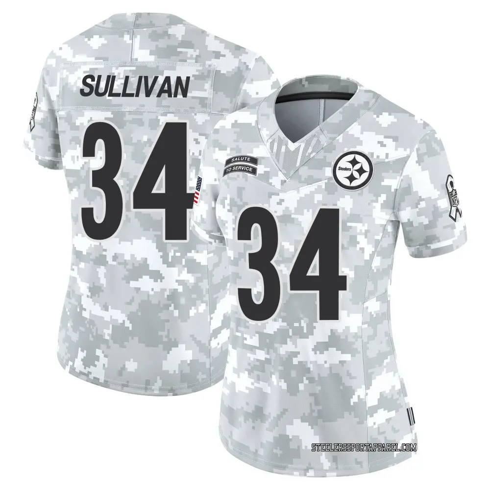Limited Arctic Camo Women's Chandon Sullivan Pittsburgh Steelers 2024 Salute to Service Jersey