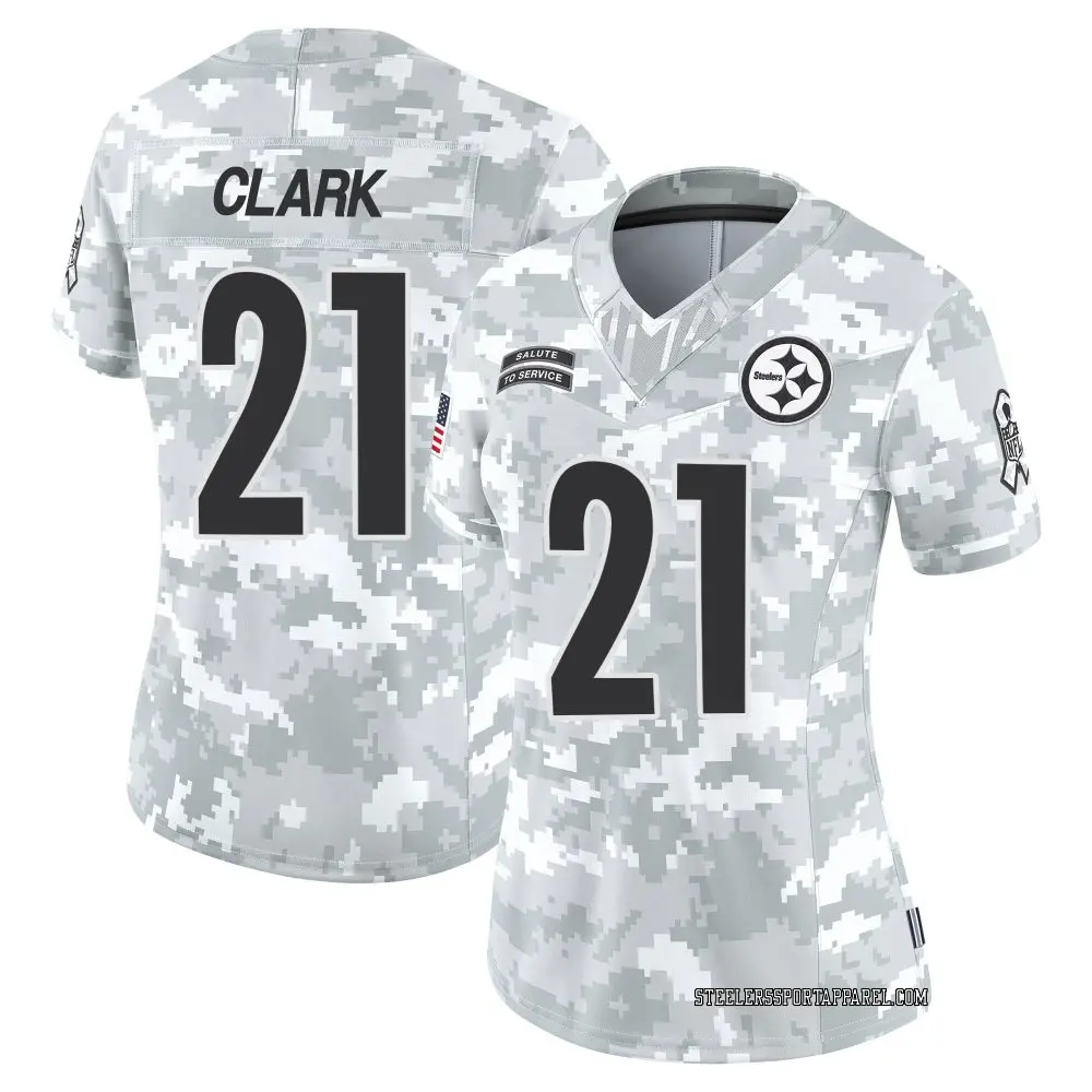 Limited Arctic Camo Women's Chuck Clark Pittsburgh Steelers 2024 Salute to Service Jersey