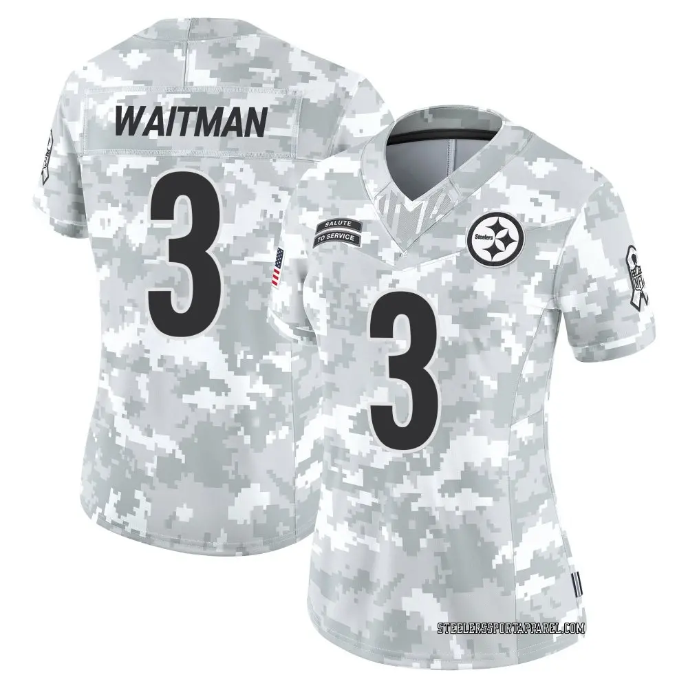 Limited Arctic Camo Women's Corliss Waitman Pittsburgh Steelers 2024 Salute to Service Jersey