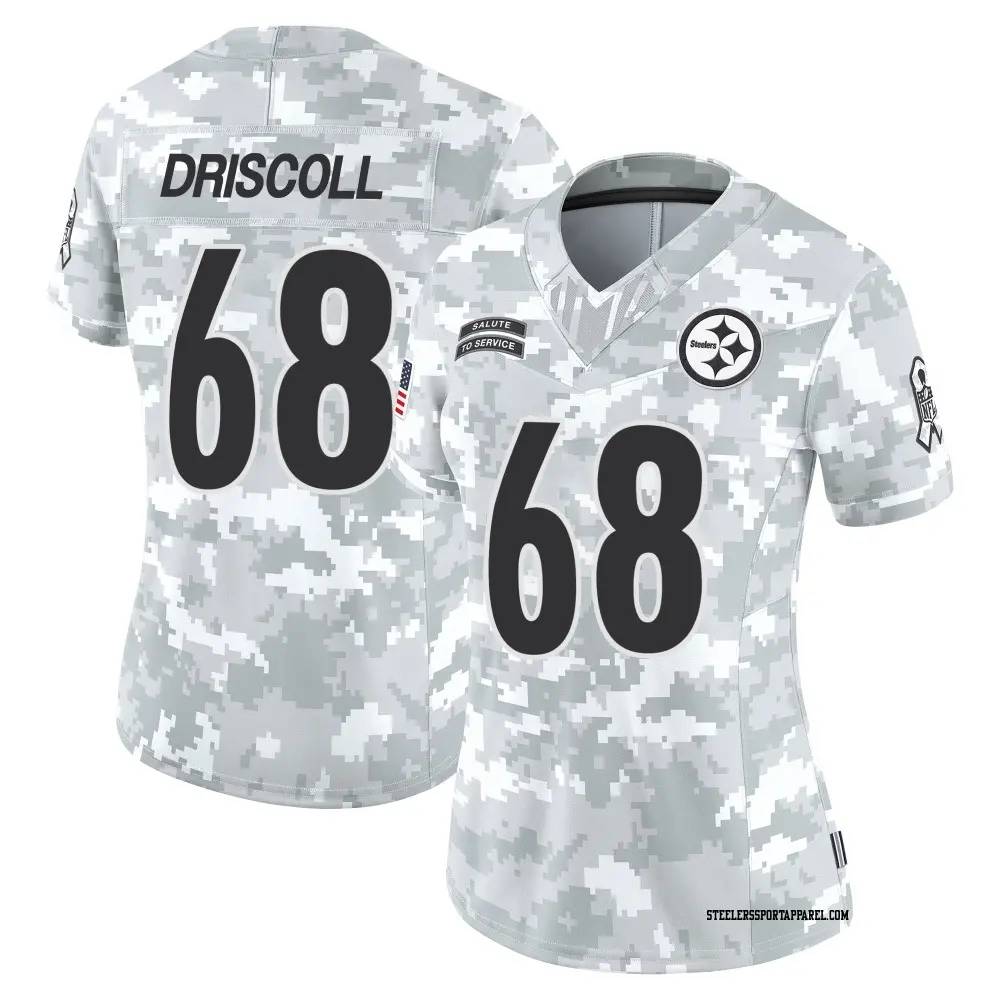 Limited Arctic Camo Women's Jack Driscoll Pittsburgh Steelers 2024 Salute to Service Jersey