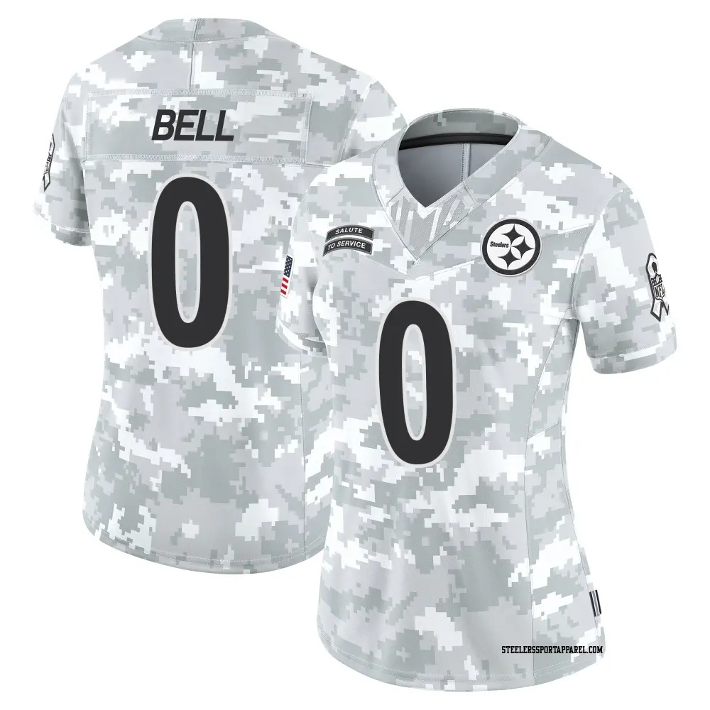 Limited Arctic Camo Women's Jaheim Bell Pittsburgh Steelers 2024 Salute to Service Jersey