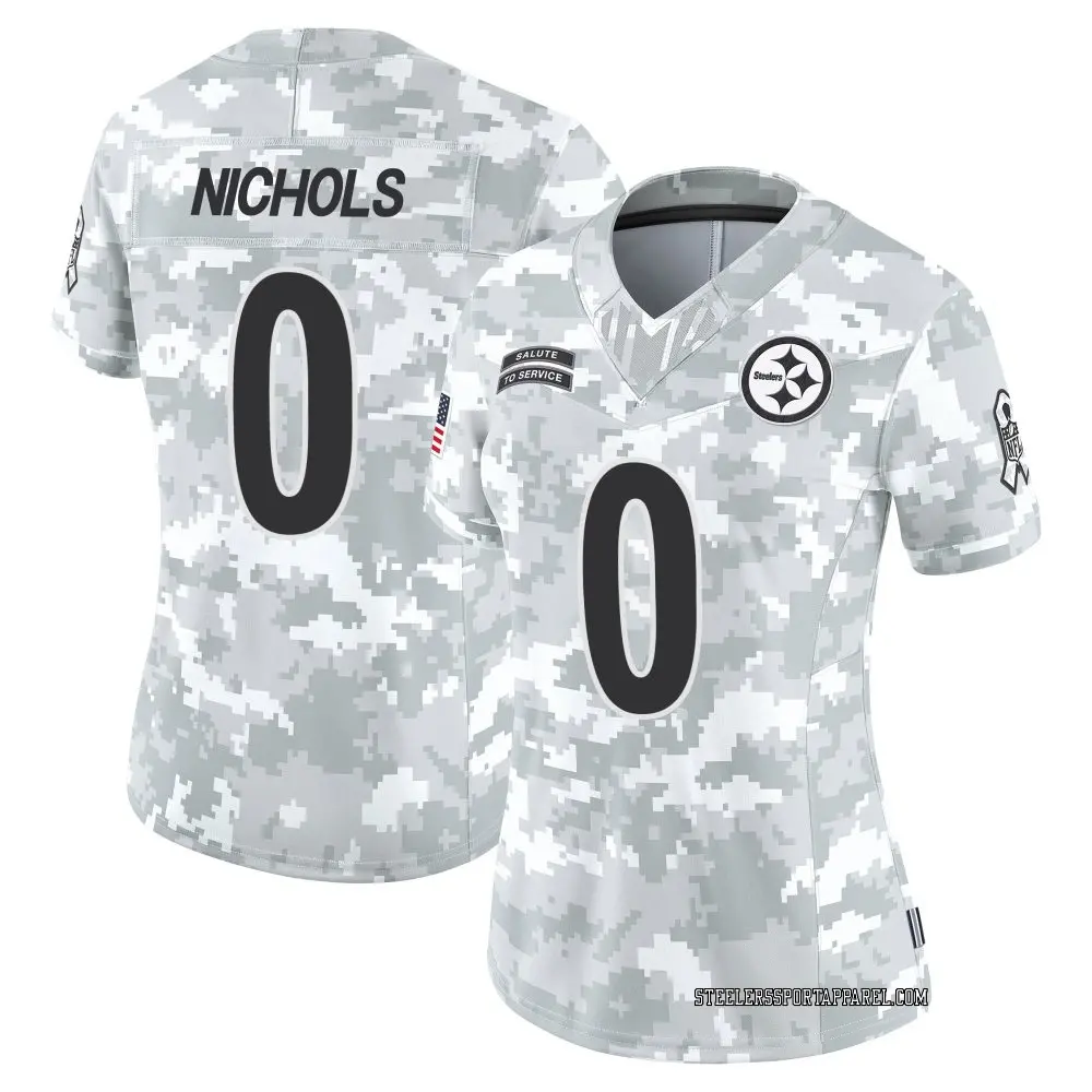 Limited Arctic Camo Women's Lew Nichols Pittsburgh Steelers 2024 Salute to Service Jersey