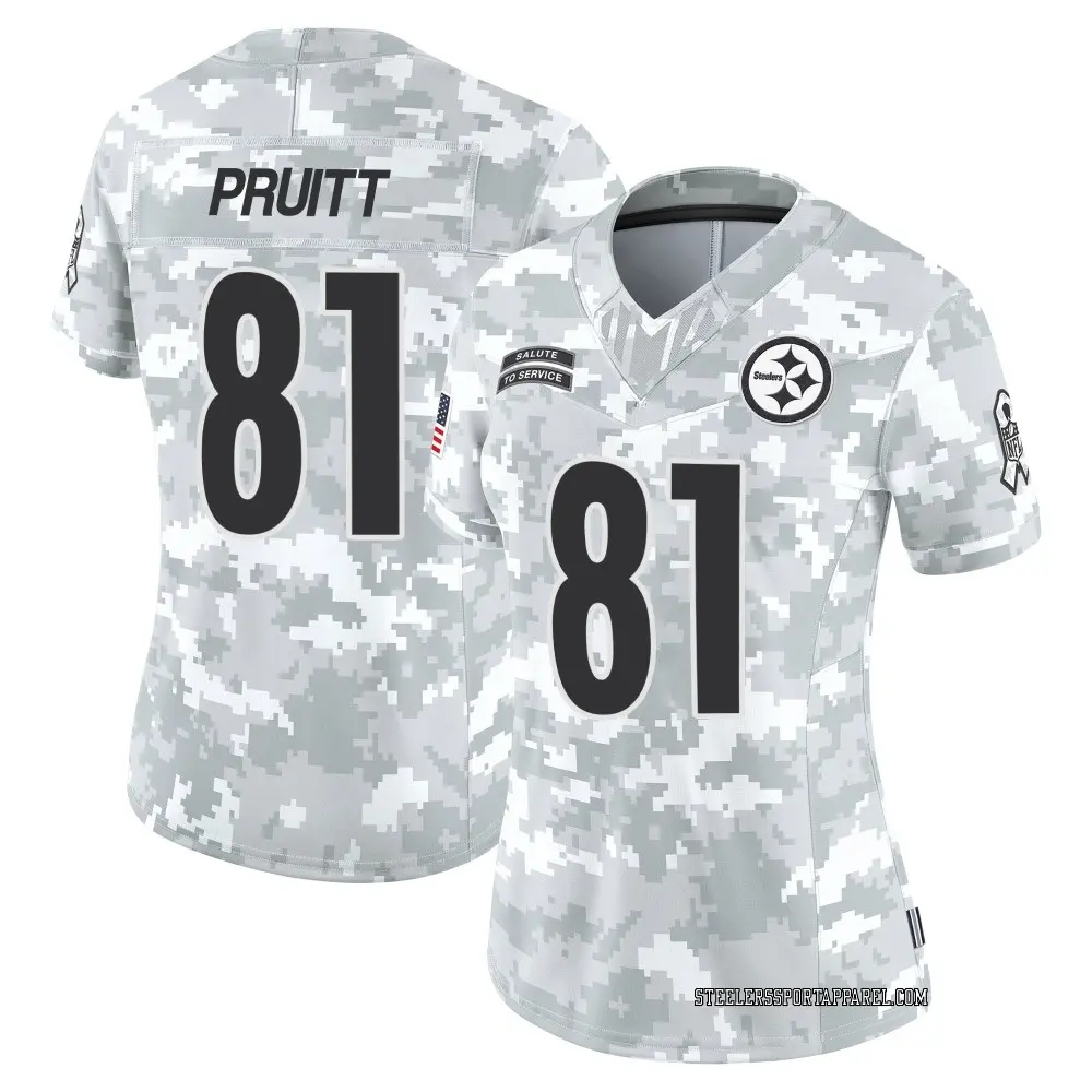 Limited Arctic Camo Women's MyCole Pruitt Pittsburgh Steelers 2024 Salute to Service Jersey