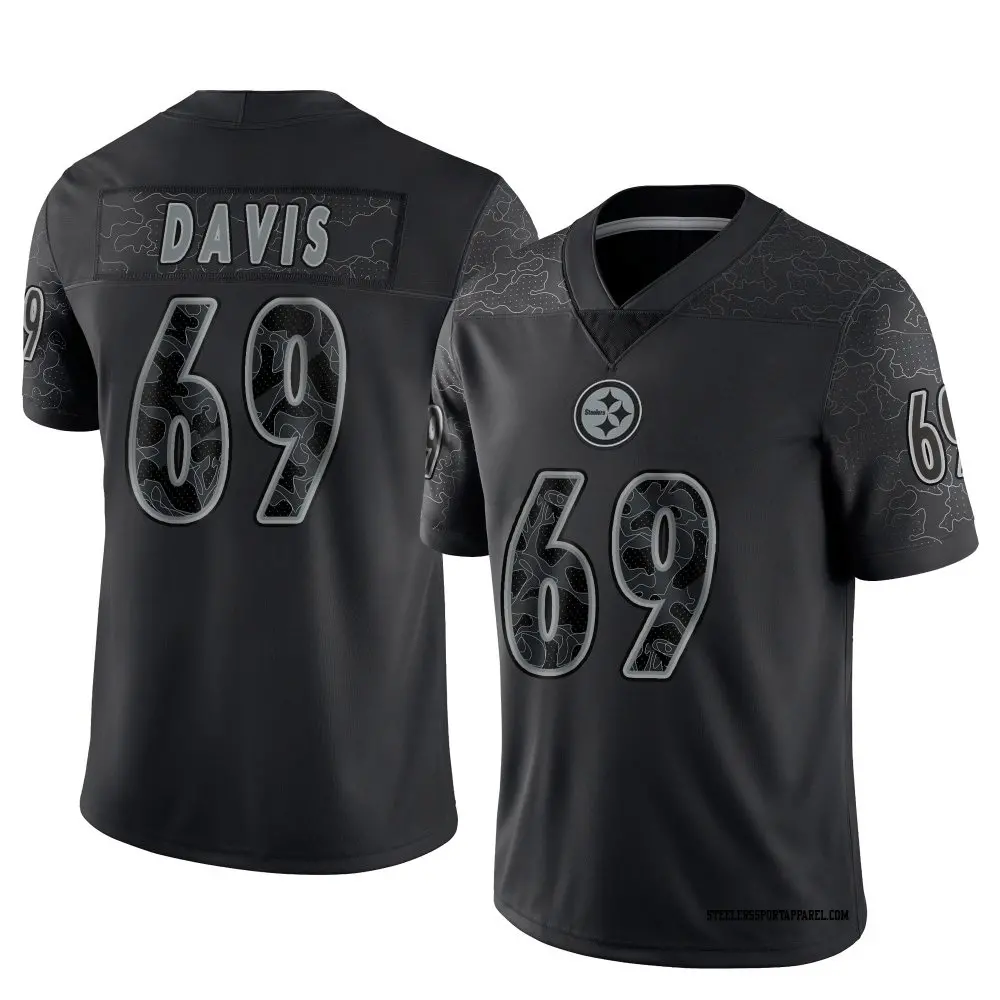 Limited Black Men's Domenique Davis Pittsburgh Steelers Reflective Jersey