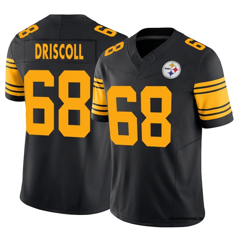 Limited Black Men's Jack Driscoll Pittsburgh Steelers 2nd Alternate Vapor F.U.S.E. Jersey