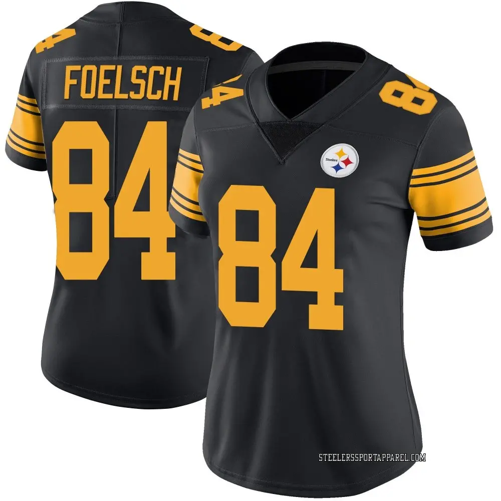 Limited Black Women's Kevin Foelsch Pittsburgh Steelers Color Rush Jersey