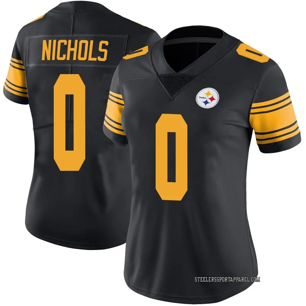 Limited Black Women's Lew Nichols Pittsburgh Steelers Color Rush Jersey