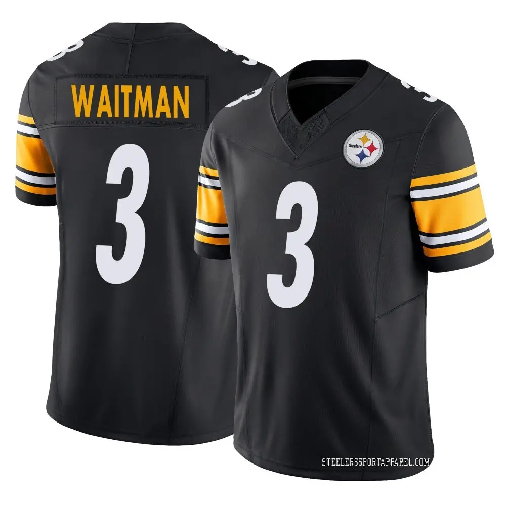 Limited Black Youth Corliss Waitman Pittsburgh Steelers Vapor F.U.S.E. Jersey
