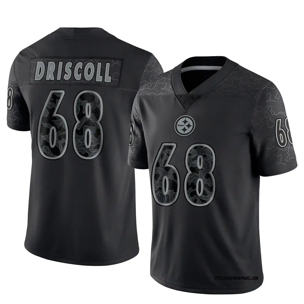 Limited Black Youth Jack Driscoll Pittsburgh Steelers Reflective Jersey