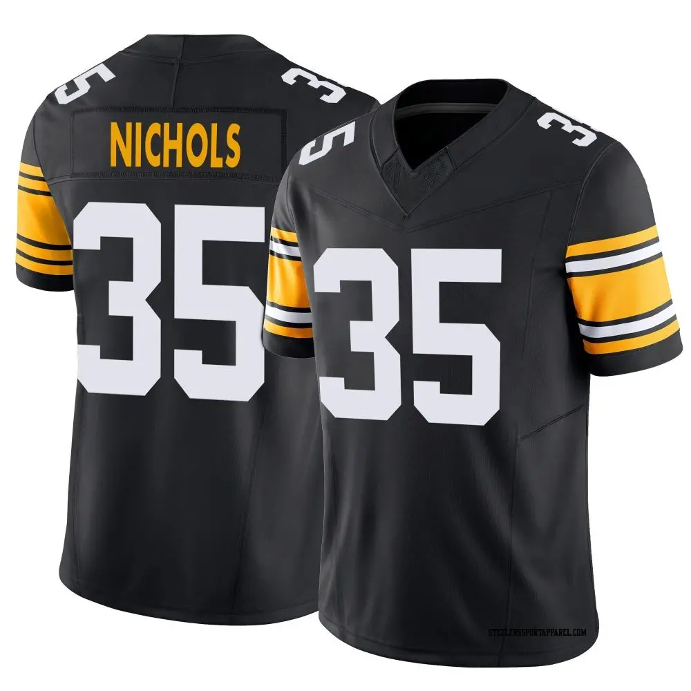 Limited Black Youth Lew Nichols Pittsburgh Steelers Alternate Vapor F.U.S.E. Jersey