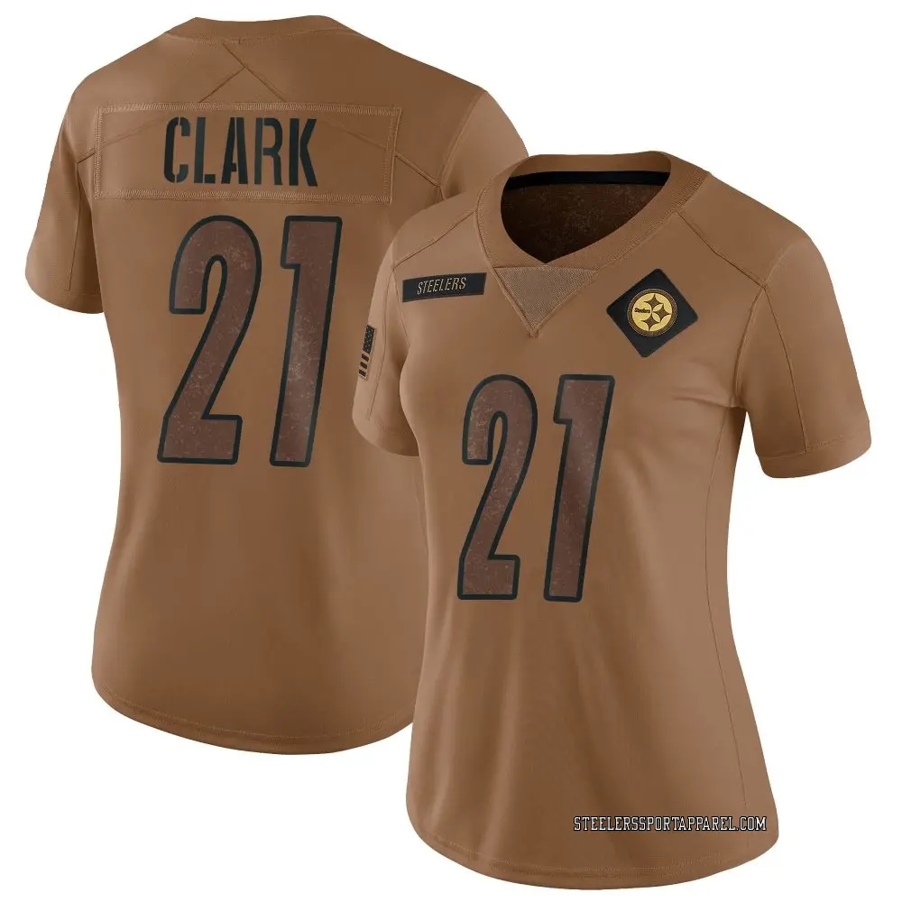 Limited Brown Women's Chuck Clark Pittsburgh Steelers 2023 Salute To Service Jersey