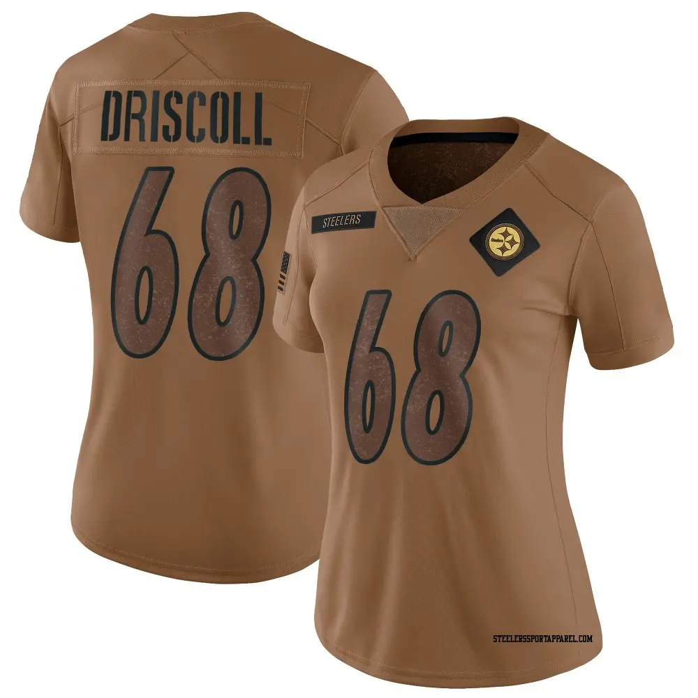 Limited Brown Women's Jack Driscoll Pittsburgh Steelers 2023 Salute To Service Jersey