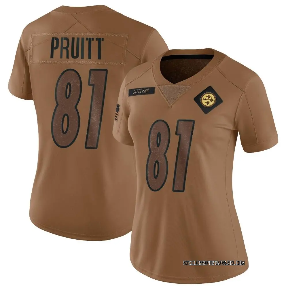 Limited Brown Women's MyCole Pruitt Pittsburgh Steelers 2023 Salute To Service Jersey