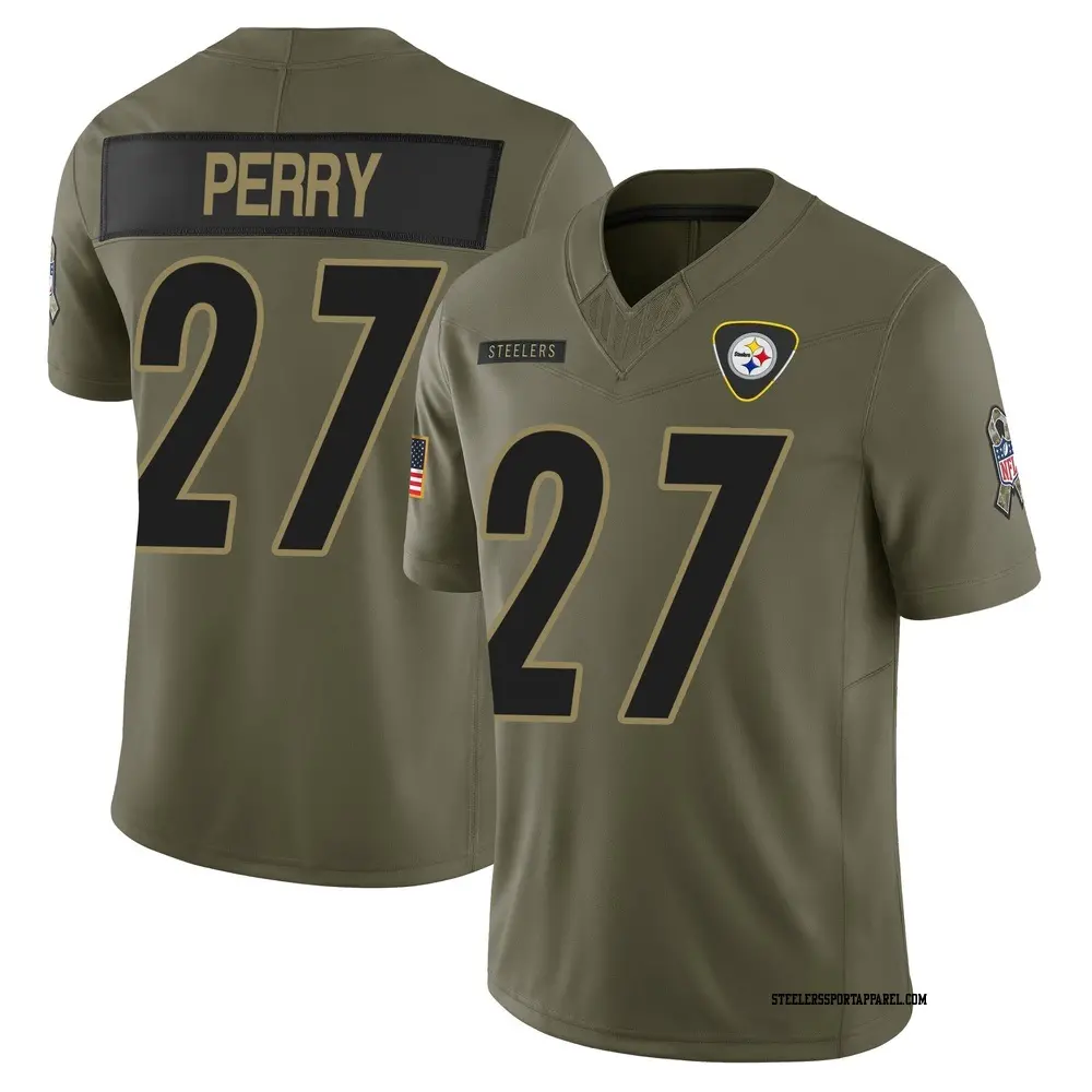 Limited Olive Men's A.T. Perry Pittsburgh Steelers 2025 Salute to Service Jersey