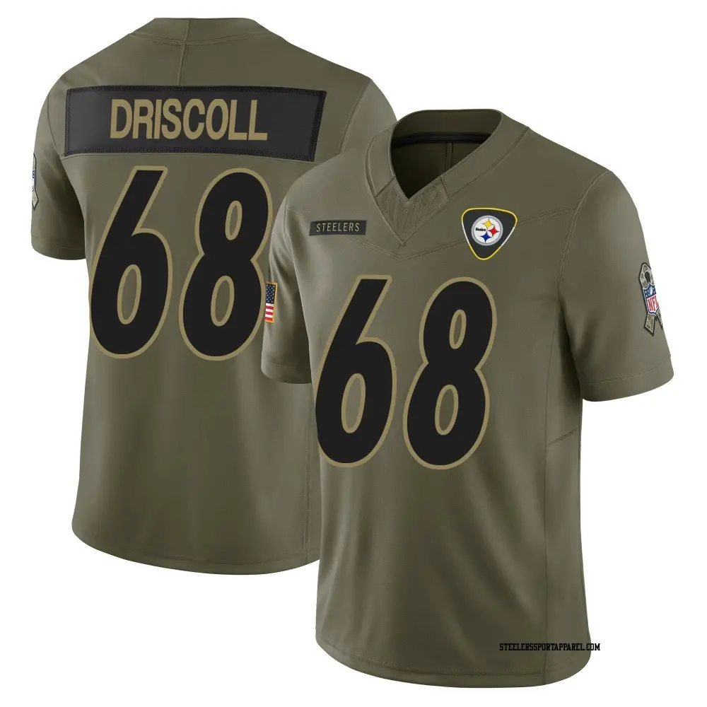 Limited Olive Men's Jack Driscoll Pittsburgh Steelers 2025 Salute to Service Jersey