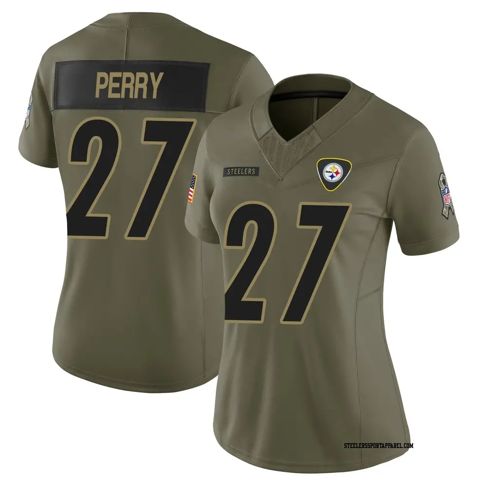 Limited Olive Women's A.T. Perry Pittsburgh Steelers 2025 Salute to Service Jersey