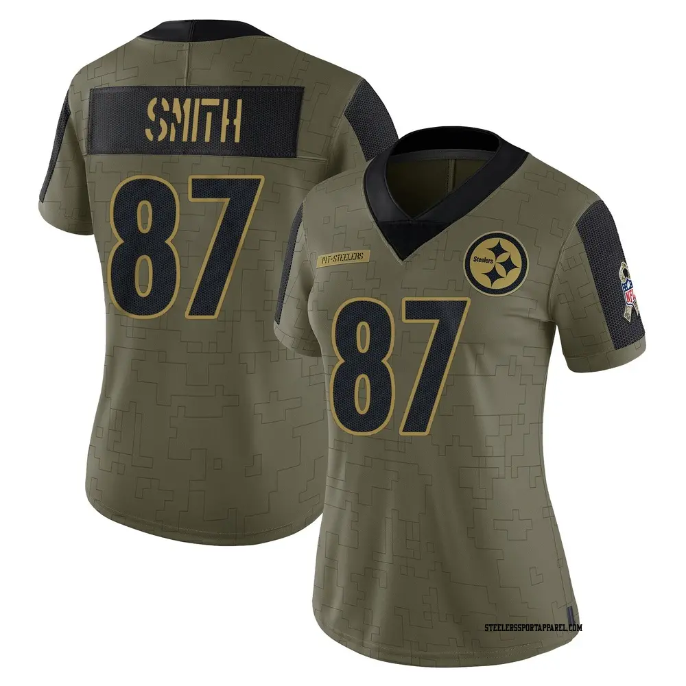 Limited Olive Women's Brandon Smith Pittsburgh Steelers 2021 Salute To Service Jersey