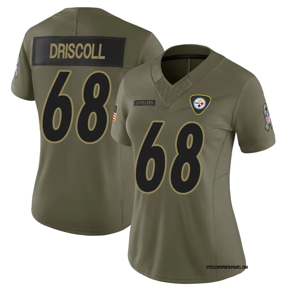 Limited Olive Women's Jack Driscoll Pittsburgh Steelers 2025 Salute to Service Jersey