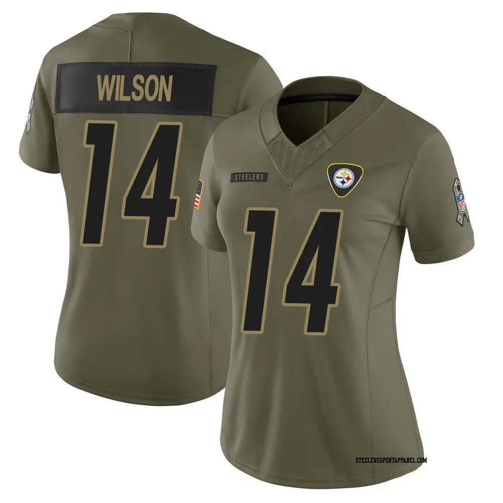 Limited Olive Women's Roman Wilson Pittsburgh Steelers 2025 Salute to Service Jersey