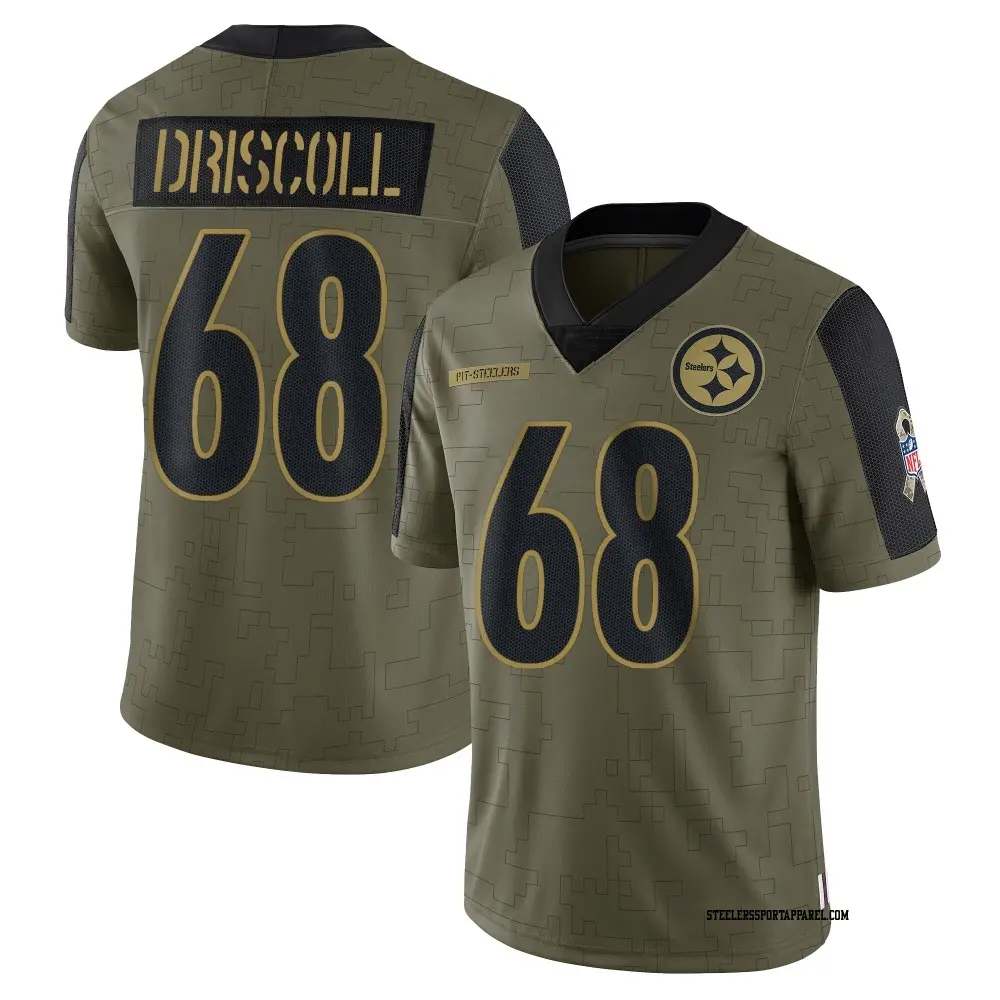 Limited Olive Youth Jack Driscoll Pittsburgh Steelers 2021 Salute To Service Jersey